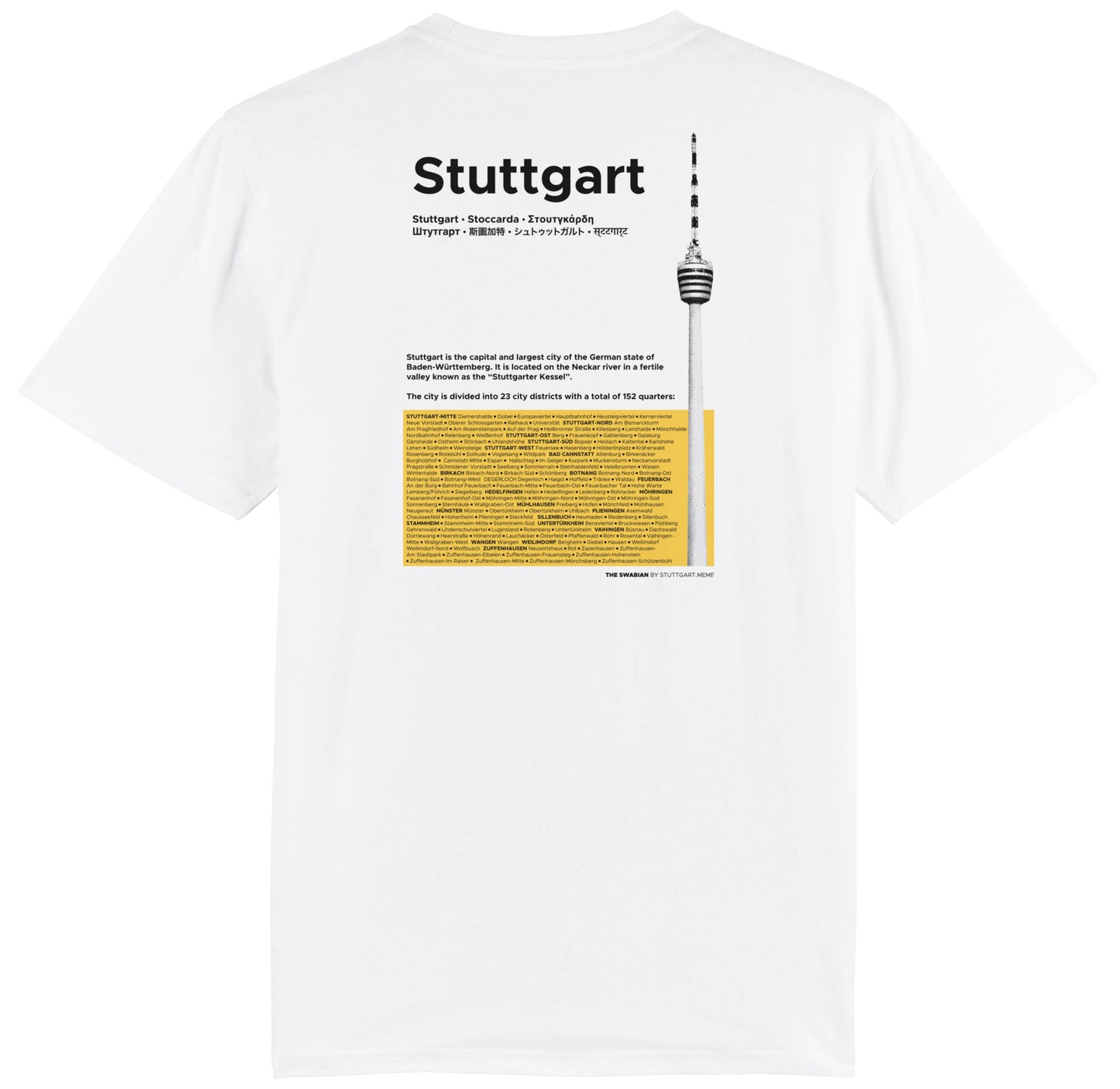 T-Shirt - Stadtteile - Weiß - THE-SWABIAN